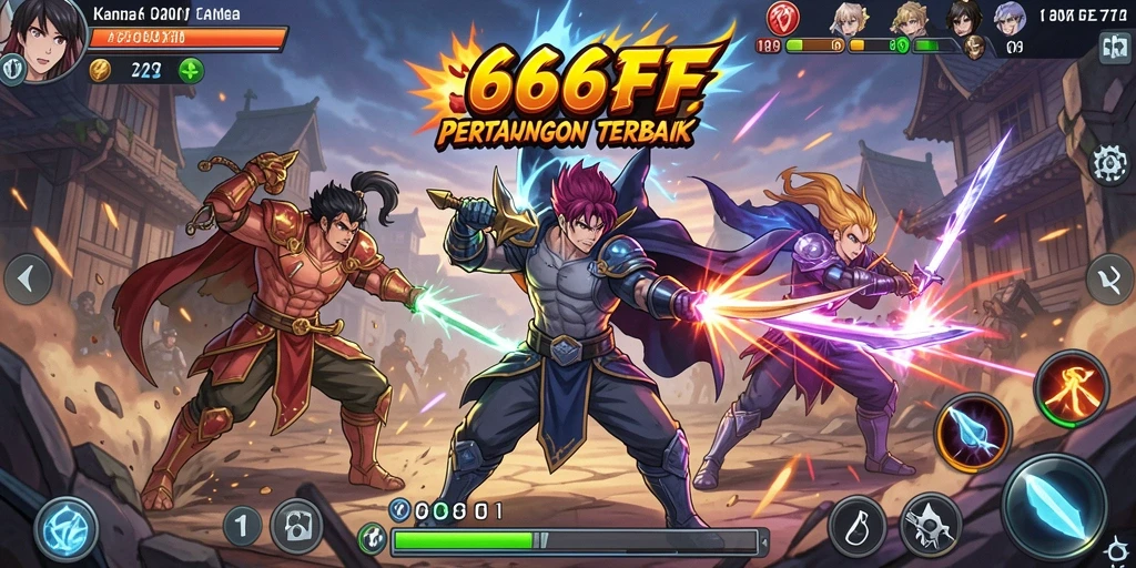 Screenshot 666FF menampilkan aksi karakter Anime yang mendebarkan.