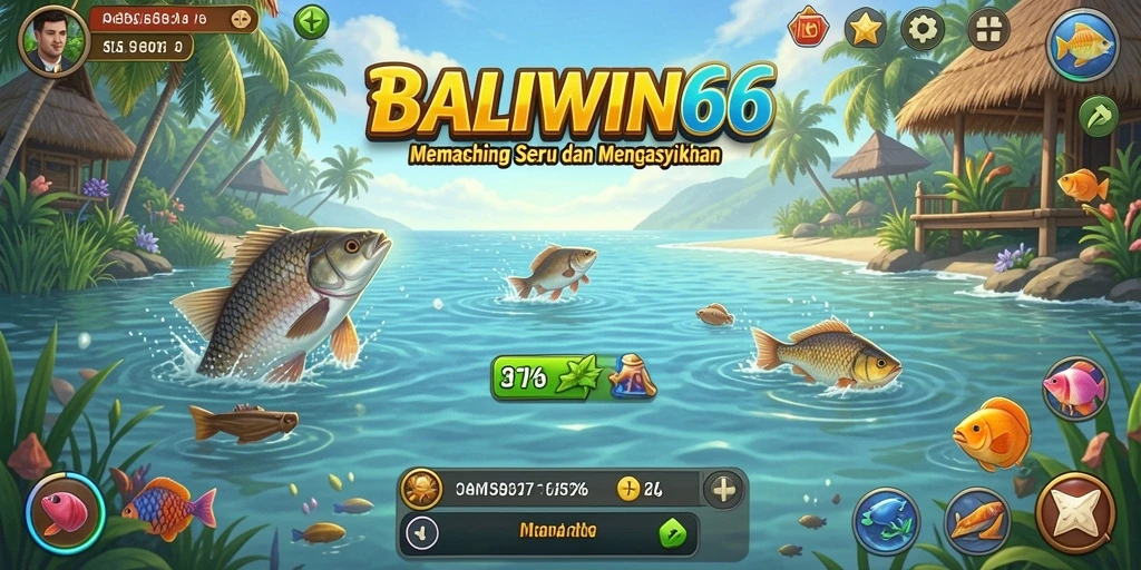 Screenshot permainan BALIWIN66 dengan tampilan menawan saat memancing.