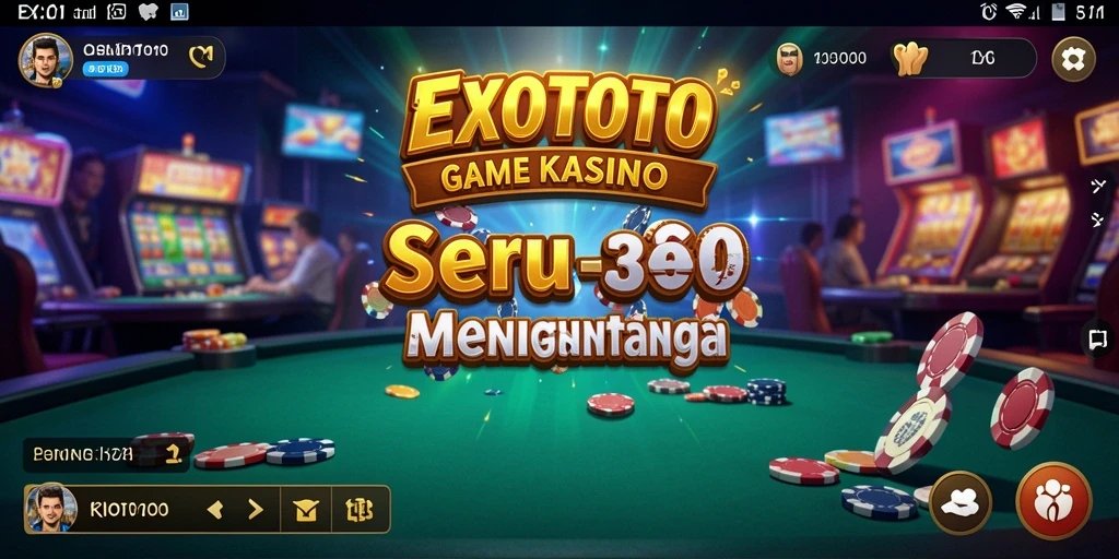 Tampilan gameplay EXOTOTO dengan variasi permainan Kasino yang menghibur.