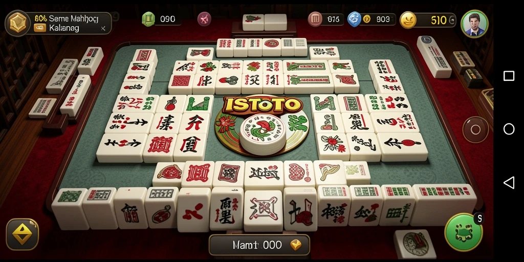 Screenshot dari gameplay ISOTOTO yang menampilkan aksi Mahjong yang seru.