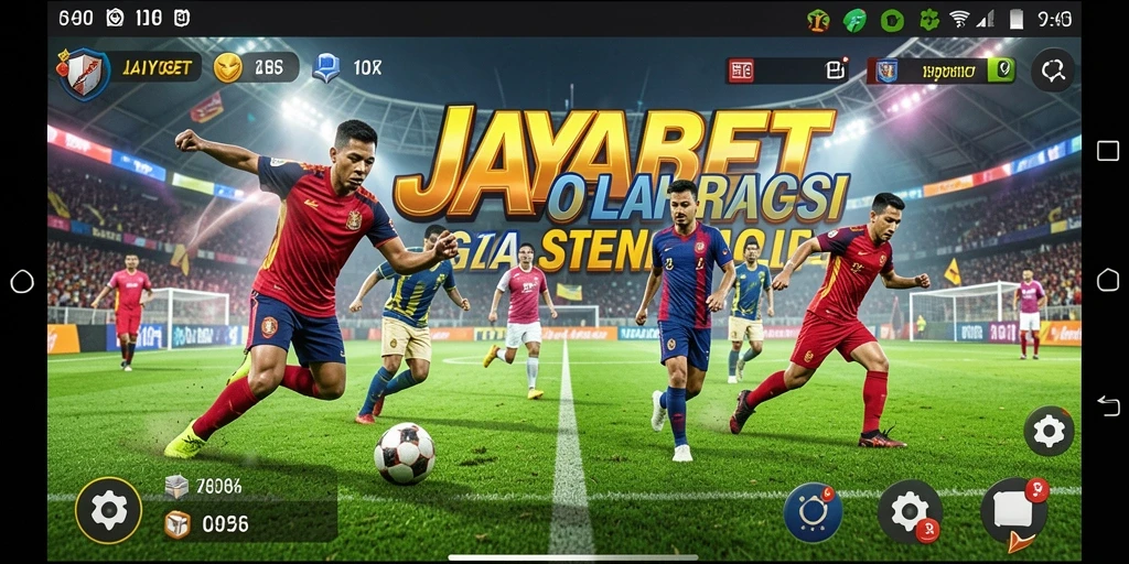 Screenshot JAYABET menampilkan aksi intens di lapangan olahraga.