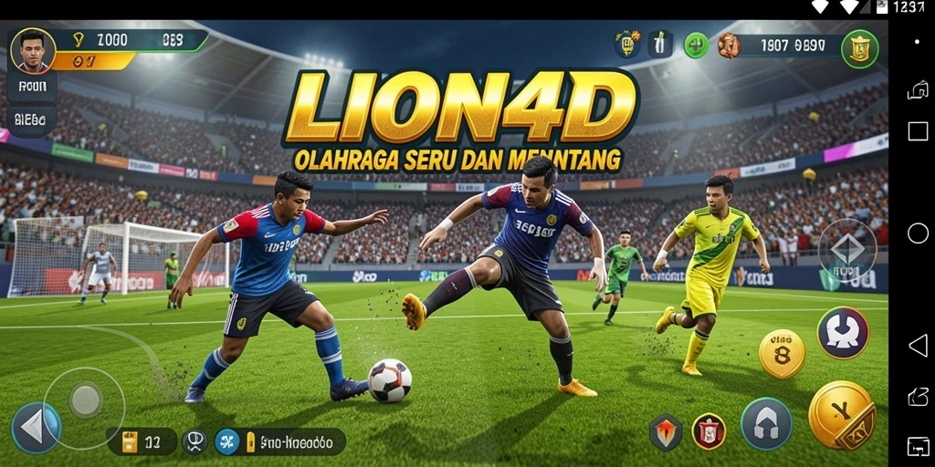 Tangkapan layar dari gameplay LION4D yang menunjukkan momen aksi olahraga yang mendebarkan.