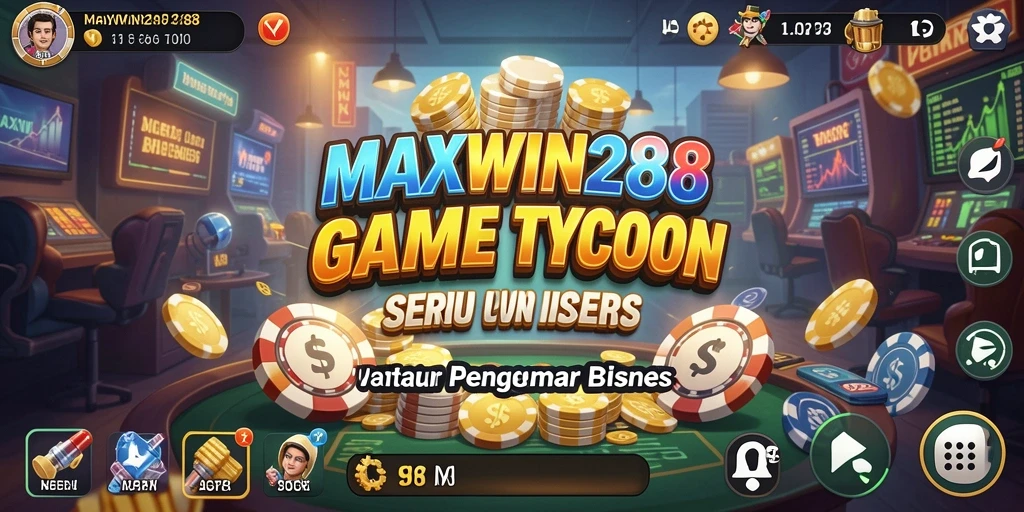 Screenshot gameplay Tycoon yang menunjukkan usaha bisnis yang sedang berkembang.