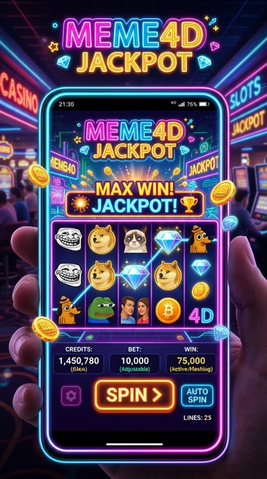 Tampilan antarmuka pengguna aplikasi meme4d yang intuitif.